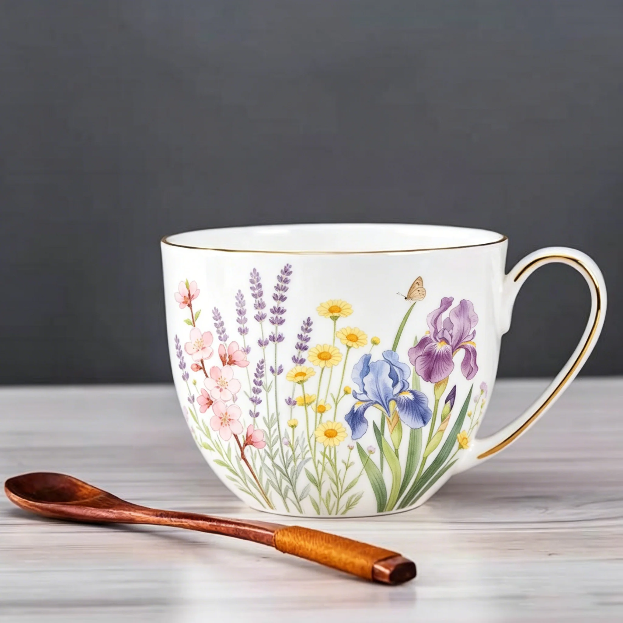 16oz Lavender Floral UV DTF Cup Wrap Transfer Stickers Waterproof Crystal Label For Glass Can Mug DIY Crafts