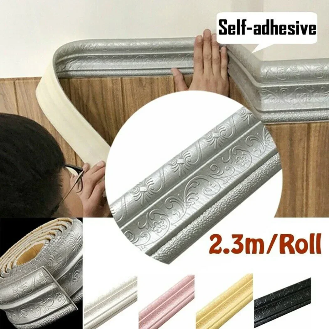 

Waist Line Skirting Line Three-dimensional Wall Sticker 3D Foam Edge Border Self-Adhesive Wall Edging Strip