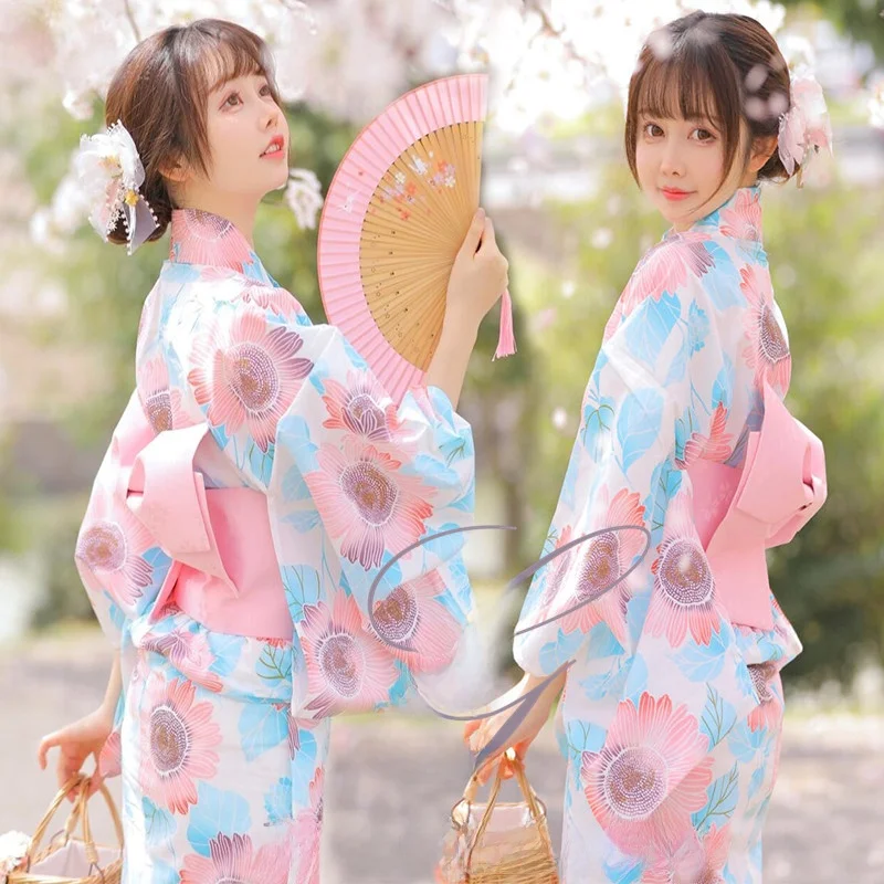 

Pink Suower Women's Kimono Dr Photoaphy Traditional Festival New Sle Godd Girl Japanese Faion Summertime Clothing