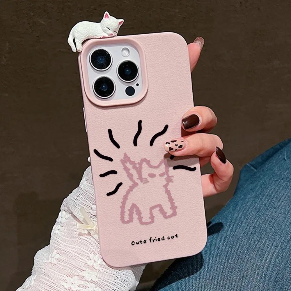 Ins Korea Nette 3D Katze Fall Für iPhone 17 Air 17 16 15 Pro Max 11 12 13 14 Pro Max 14 15 Plus iPhone 17 17 Stoßfest Abdeckung Funda