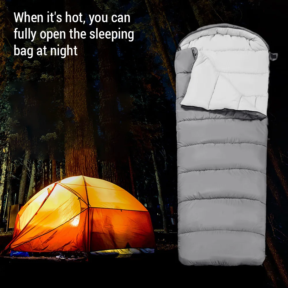 

Double Persons Sleeping Bags For Adults Cold Weather 12°C- -18°C Cold-Resistant With Hooded Anti-splashing For Camping