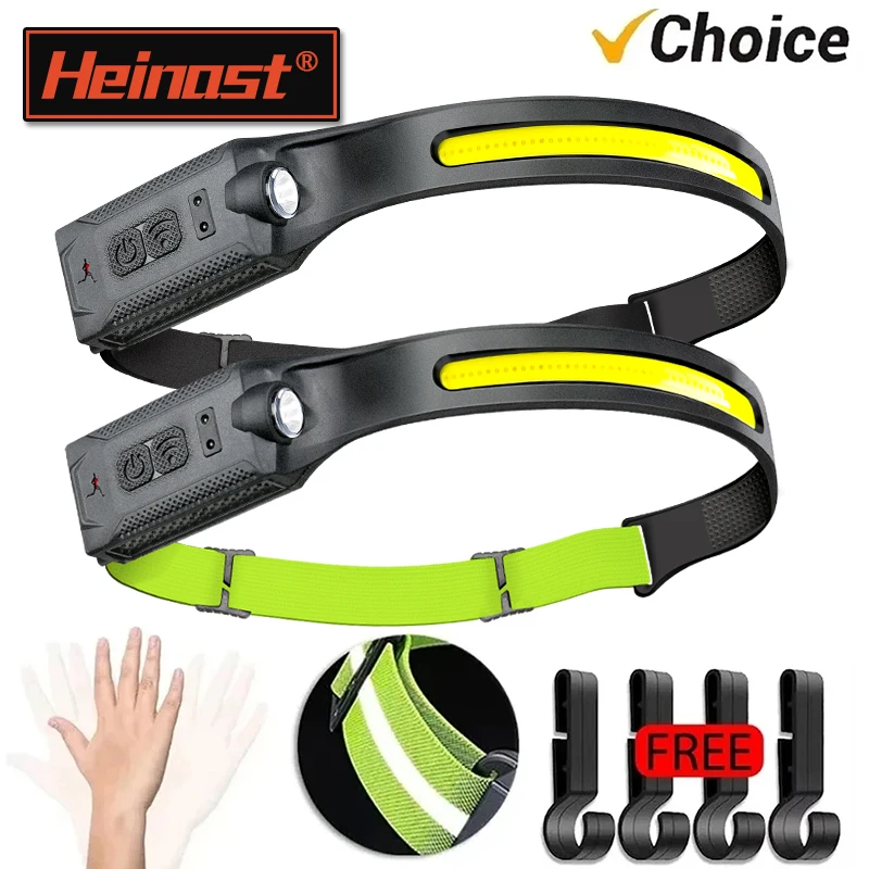 

Светодиодный налобный фонарь, перезаряжаемый, 3 режима освещения, фонарик со встроенным аккумулятором, ходовые огни для наружного кемпинга, аварийная лампа