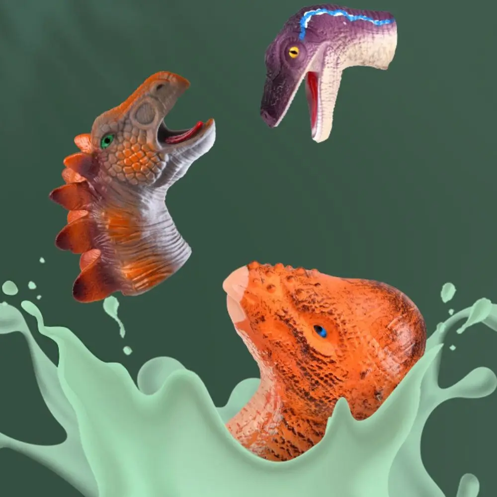 Mini animal colorido fantoche de mão brinquedo educativo montessori boneca dedo fantoche brinquedo conjunto família narrativa dinossauro fantoche de dedo