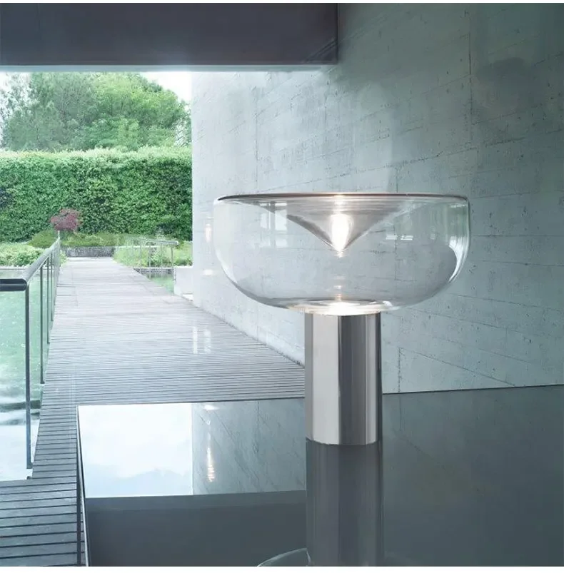 Modern Simple Bedside Table Lamp Nordic Light Luxury Radar Design Model Living Room Bedroom Bedside Light Glass Decorative LED