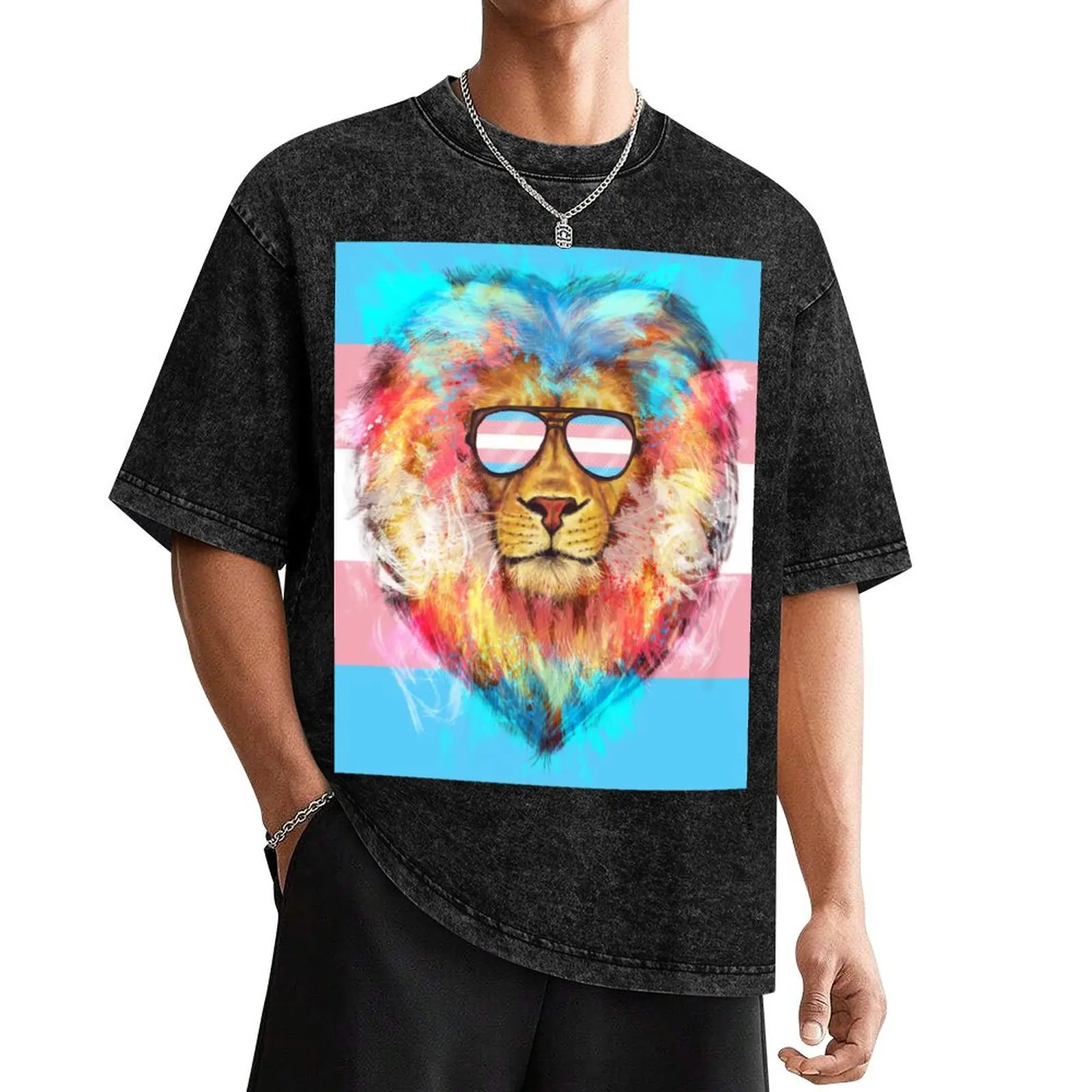 

Trans Lion Pride T-Shirt vintage t shirts luxury clothing labubu men workout shirt