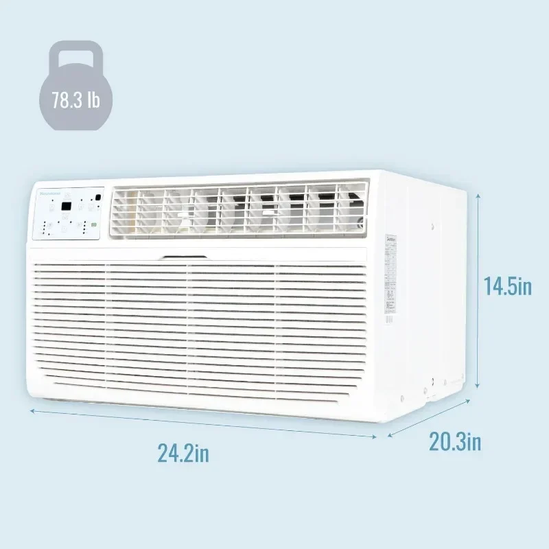 Air Conditioner with Supplemental Heat and Dehumidifier Function, Wall AC for Living Room  Quiet, High Efficiency AC with Remote