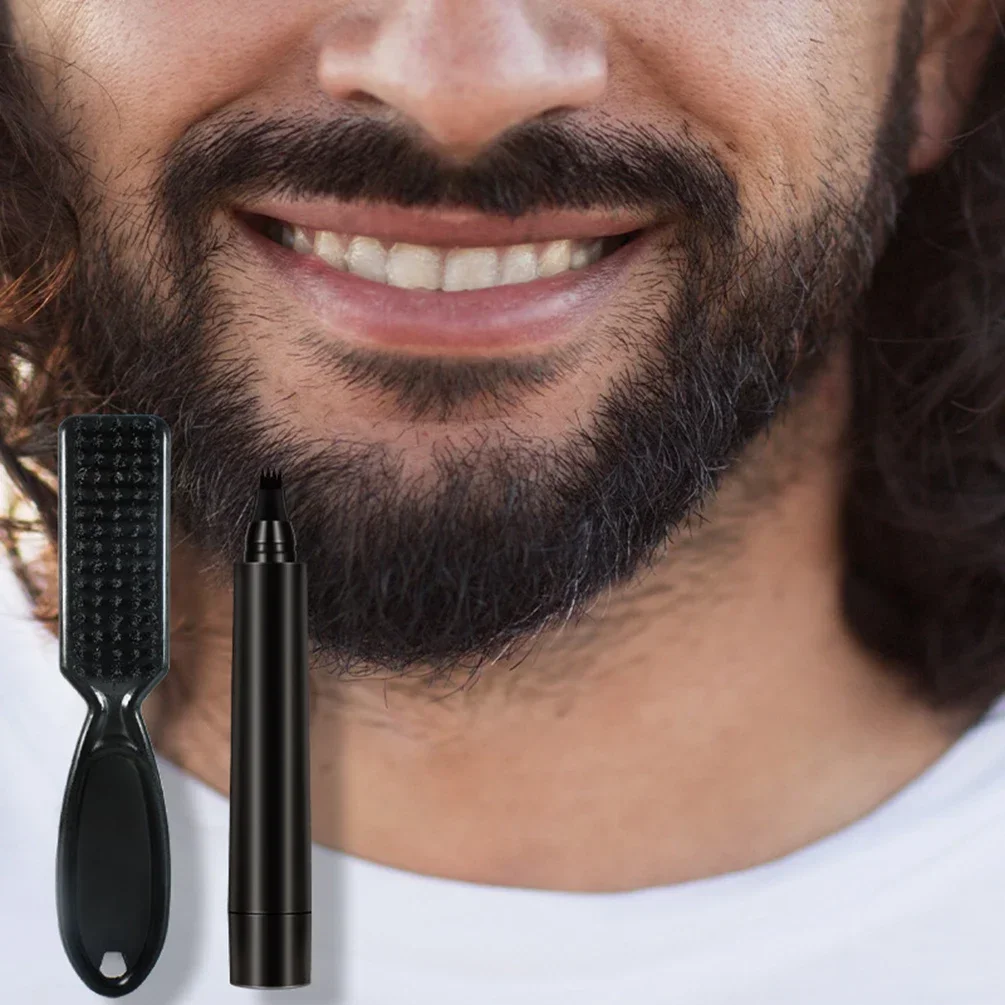Private Label Beard Filler Pen Kit Custom Logo Easy To Color Waterproof Beard Filler Coloring Tool for Men Makeup Wholesale