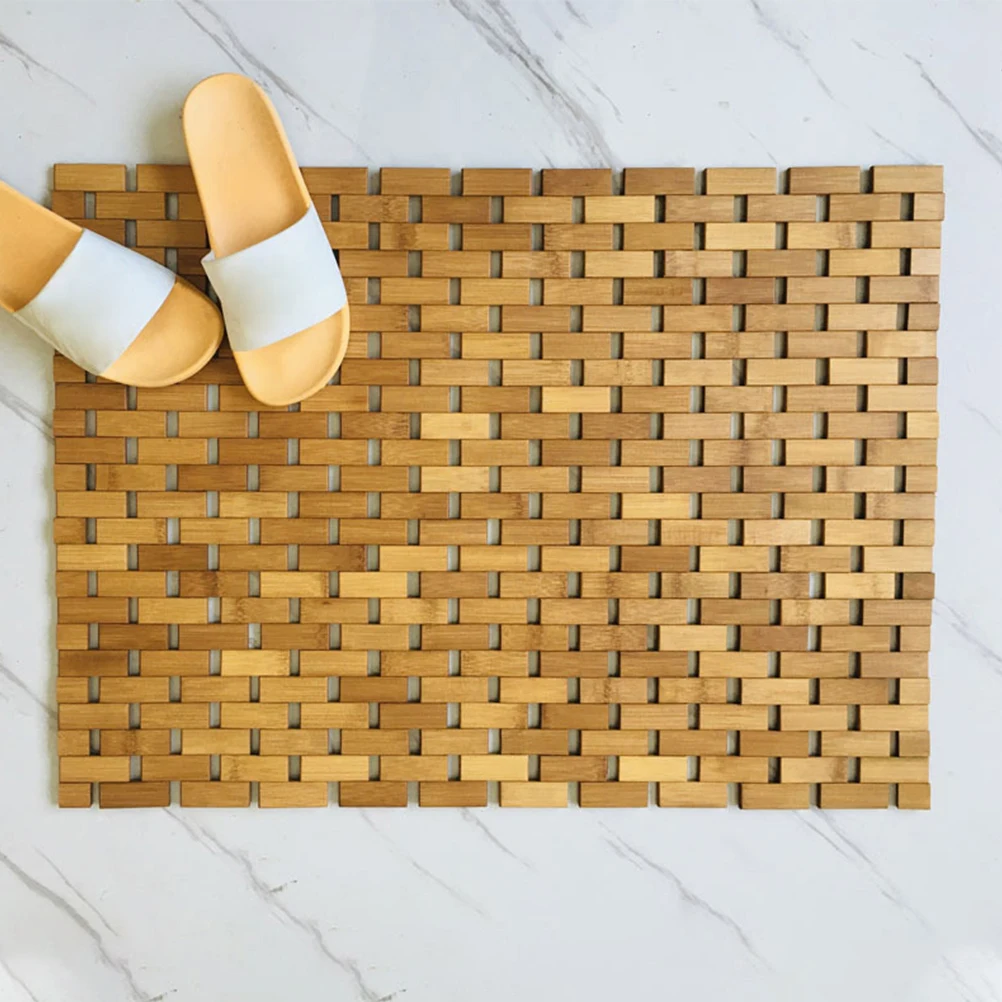 

Bamboo Floor Mat Non-Slip Indoor Entryway Bathroom Rug for Home Living Room Bedroom Decorative Comfortable