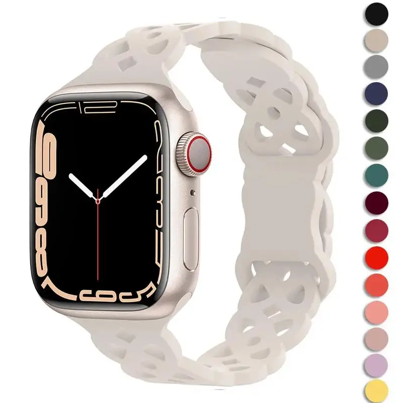 Silicone Strap for Apple Watch Band 44mm 40mm 45mm 41mm 49mm 42mm 38mm Sport Bracelet iWatch Series Ultra 9 8 7 SE 6 5 4 3 2 1