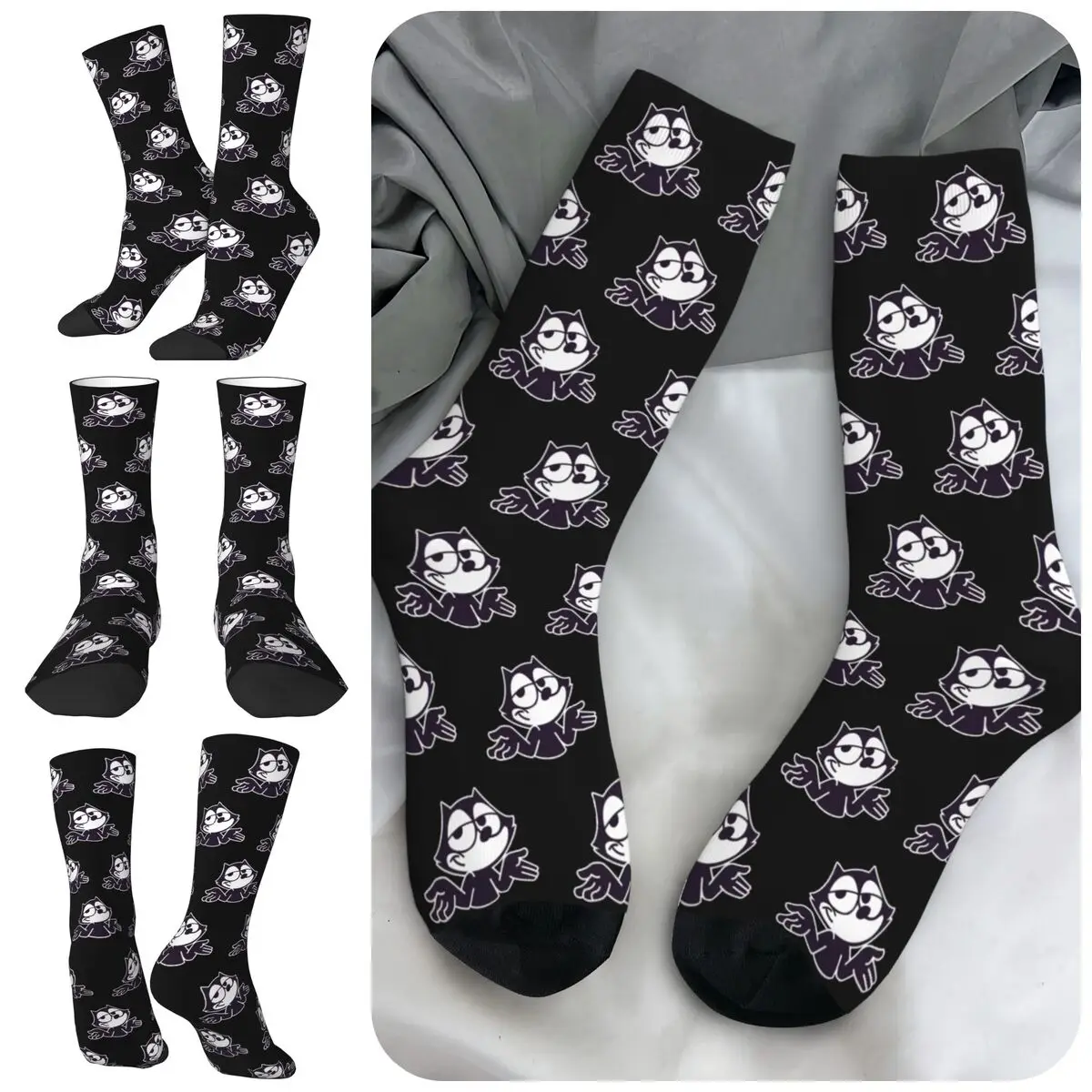 Носки Felix Cat из полиэстера унисекс с 3D-принтом Happy Socks для активного отдыха