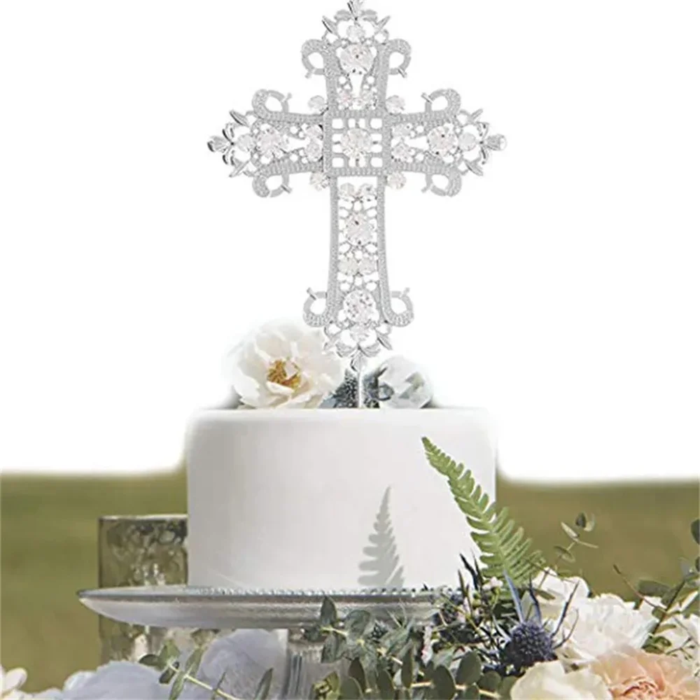 Cross Cake Topper Christening Baptism wedding Confirmation First 1st Communion baby dedication Easter church decoration favor