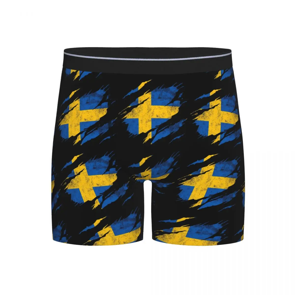 

Длинные трусы-боксеры, шорты, трусики с шведским флагом, мужское удобное нижнее белье для мужчин, подарок бойфренду