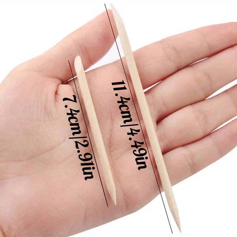 Nail Cuticle Pusher Orange Wood Sticks Nail Manicures Remover Wooden Design Nail Gel Polish Drawing Stick