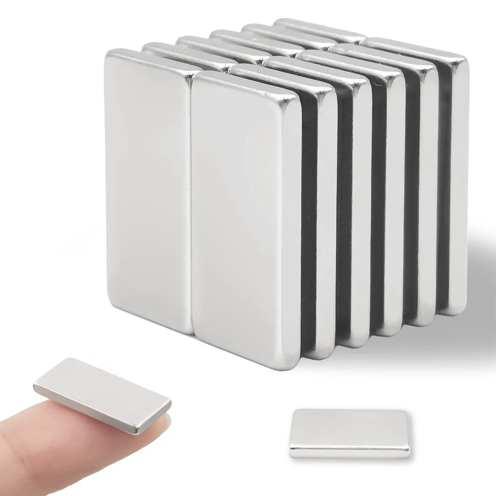 F20x10x2mm-Quadratische Magnete, Silberfarbene Magnete, Geeignet für Industrie, Wissenschaft, Labor, Büro und Lagerhaltung