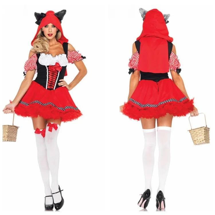 

Red Riding Wolf Costume Halloween Little Red Cap Game Fairy Tale Clothing Women's Traditional Chinese Clothing Stage Costume