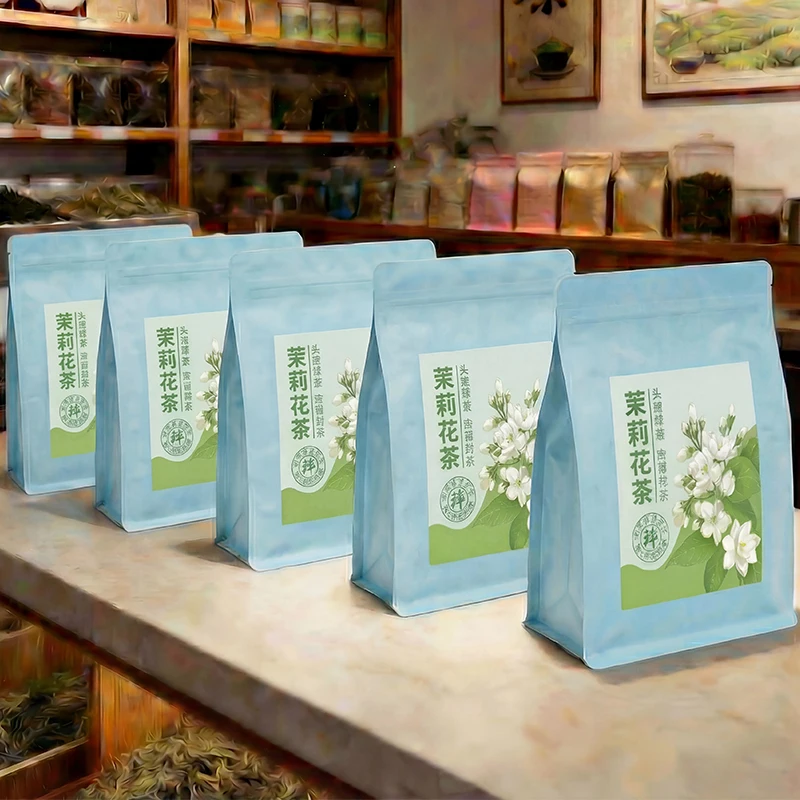 

Cost-effective Classic Jasmine Flower Teabag Thick Aluminum Foil Bag Summer Jasmine Green Tea Bag S/M/L 250g Customizable Bag