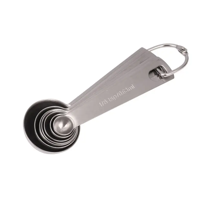 ABMS-21X Stainless Steel Measuring Spoons Stackable Measure Spoon For Dry And Liquid Ingredients Etched Marked Baking Spoon