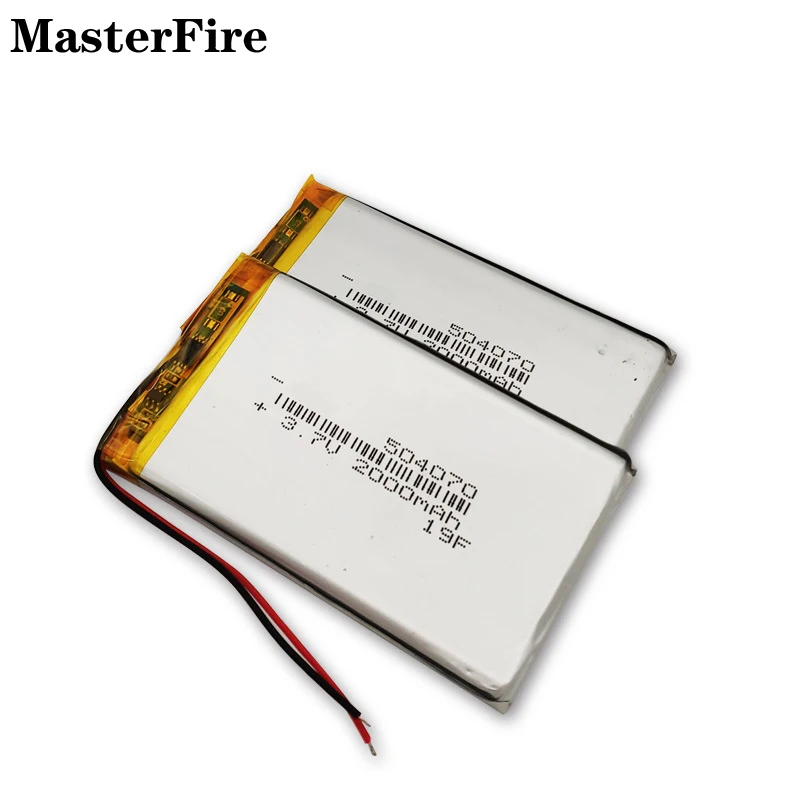 3.7V 2000mah Rechargeable Lithium Polymer Battery 504070 for GPS Locator Bluetooth Speaker Solar Light Camera Mouse Batteries