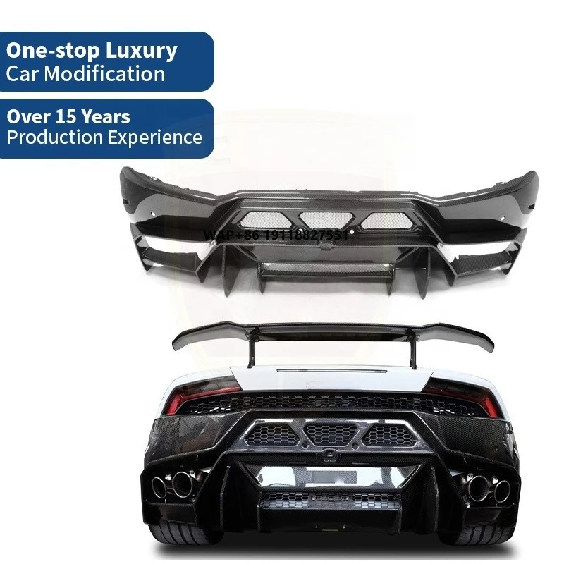 High Quality Vors Style Carbon Fiber Mix Fiberglass Rear Bumper for  Huracan Lp610 Lp580