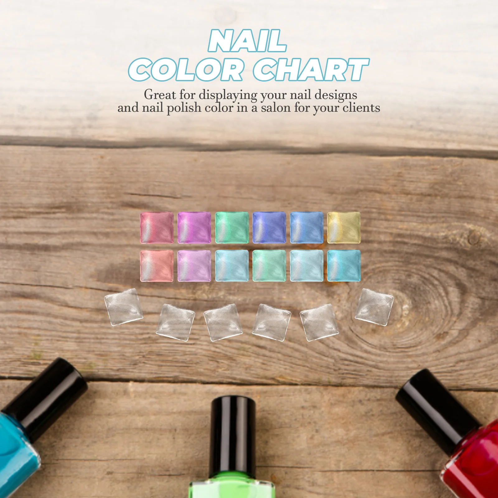 

100Pcs Ecofriendly Glass Nail Color Cards Durable Practical Both Sides Usable Cost Saving Display Nail Color Chart