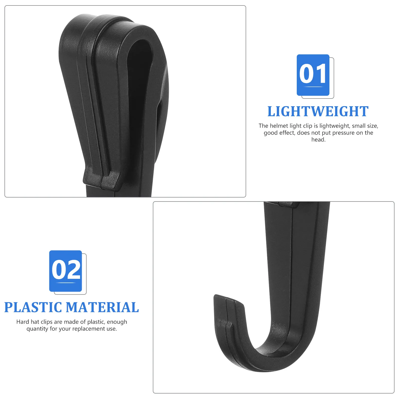 12Pcs Headlight Clip Light Hook Lightweight Hardhat Clip Work Safety Accessory Construction Headlamp Hook