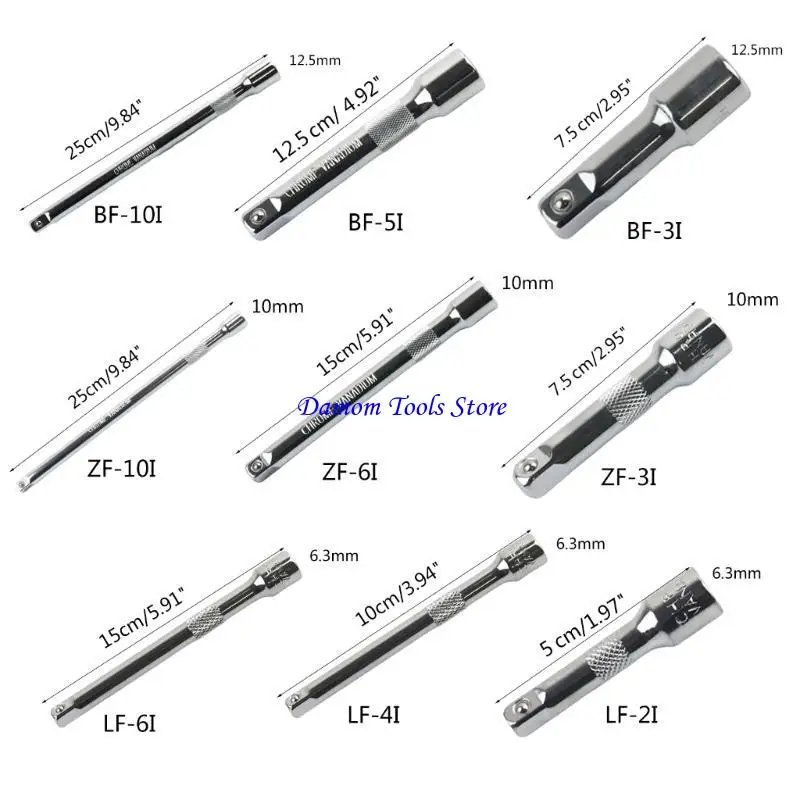 57BE 1PC 2 "3" 4 "5" 6 "10"ロングエクステンションバー1/4 3/8 1/2ドライブラチェットソケットバー