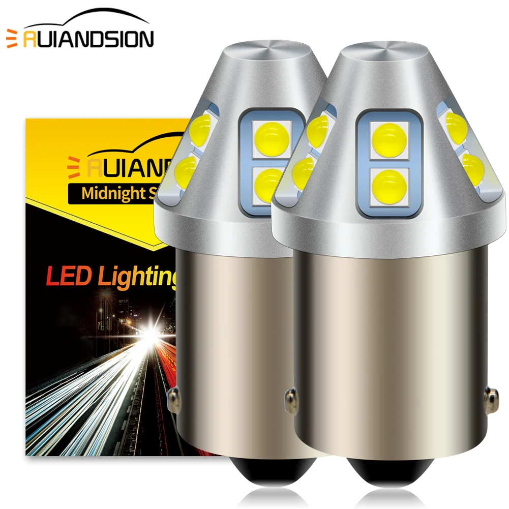 

2Pcs 10-6V 0.45A 1156 BA15S LED Signal Turn Light BAZ15D T20 3030Chip 10SMD Bulb Brake Light Lamp 1300LM Amber White 6000K Bulbs