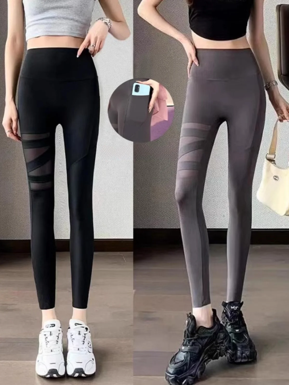 

Летние новые женские леггинсы для йоги с высокой талией, вырезами по бокам, утягивающие живот, с эффектом подтяжки ягодиц, моделирующие фигуру