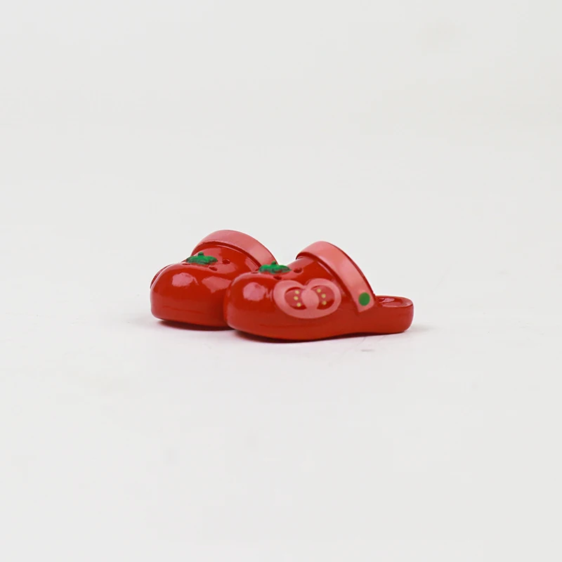 1 Pair of OB11 Doll Tomato Slippers Cute OB11 Accessories 1/12 Bjd Doll Shoes Decoration Detachable Doll PVC Material