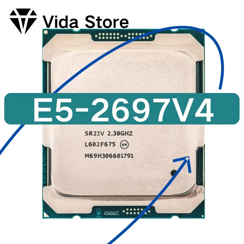 Used Xeon E5 2697 V4 E5-2697 V4 E5 2697V4 E5-2697V4  2.3GHz 55M 18-Core 36-Thread 145W 14nm LGA 2011-3