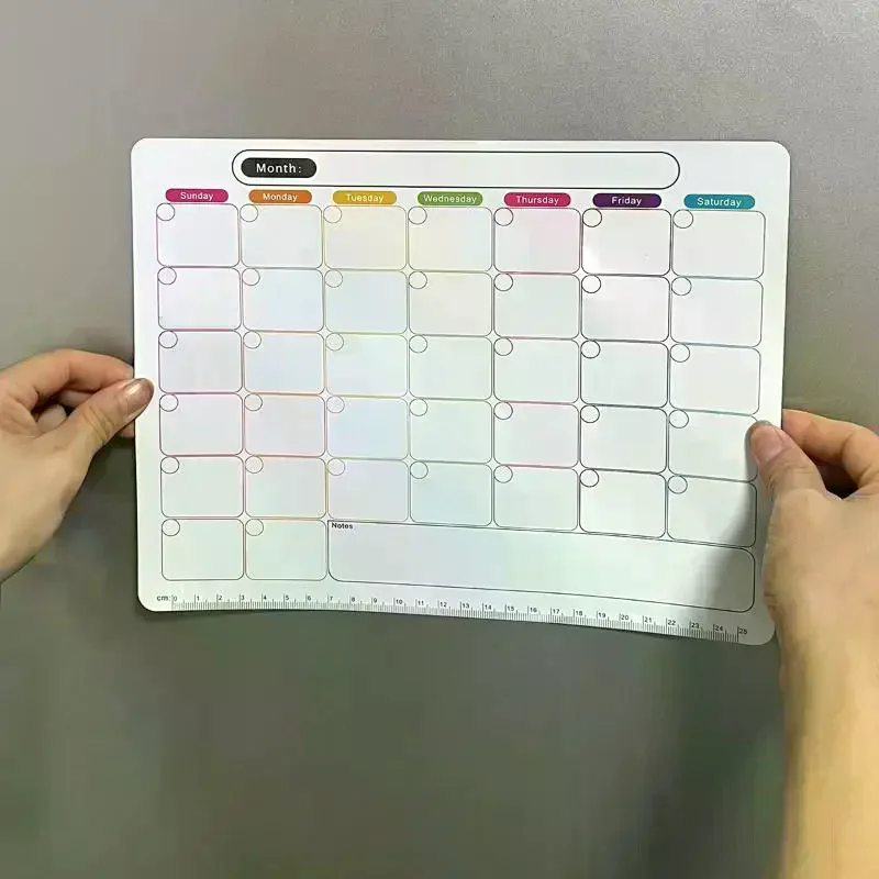 Magnetic Refrigerator Dry Erase Calendar Monthly Planner Whiteboard Record Message Board Memo Pad Kitchen Fridge Decor