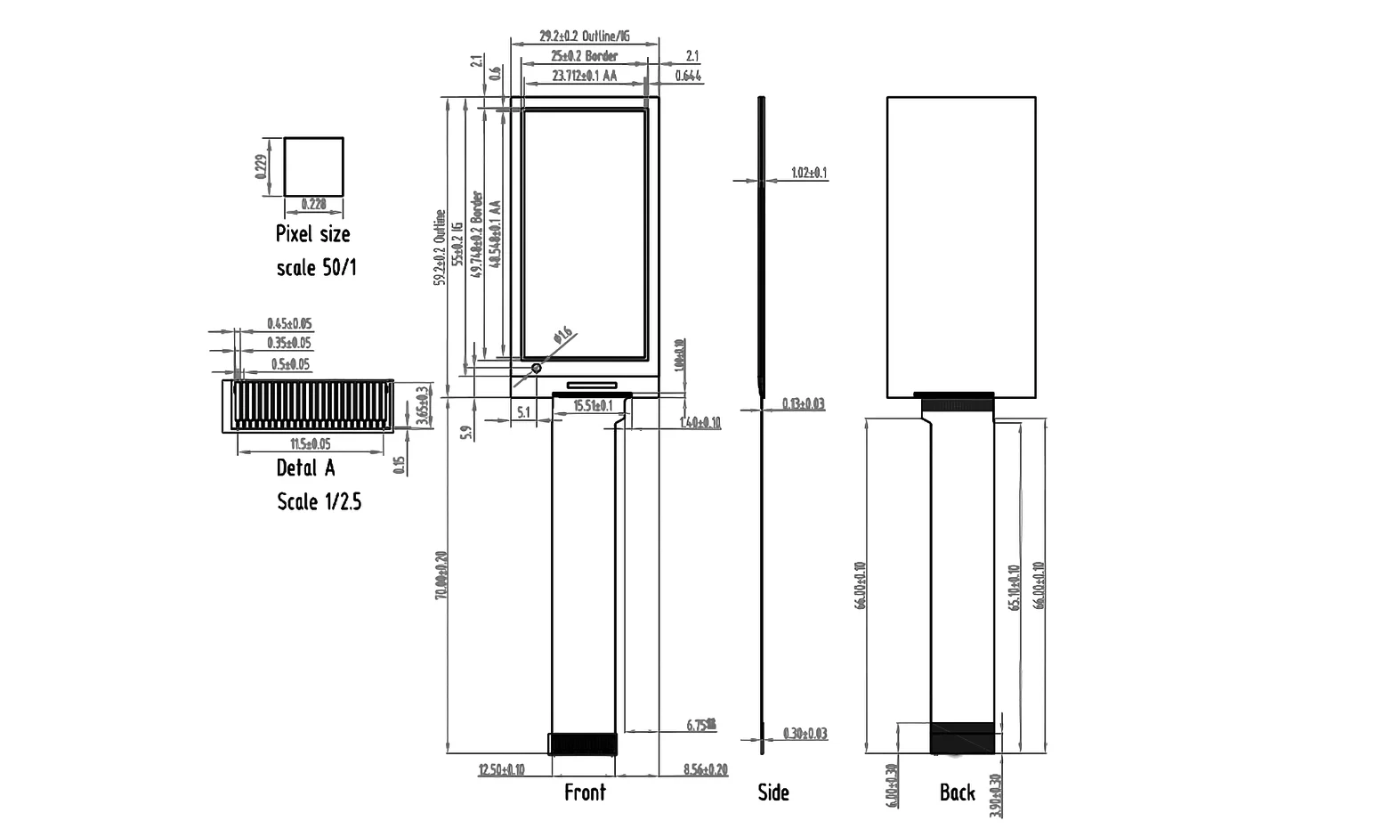 شاشة عرض ePaper أحادية اللون مرنة مقاس 2.13 بوصة شاشة عرض ورق إلكتروني رفيعة للغاية بحبر إلكتروني 212 × 104 UC8151D شرائح GDEW0213I5FDC70