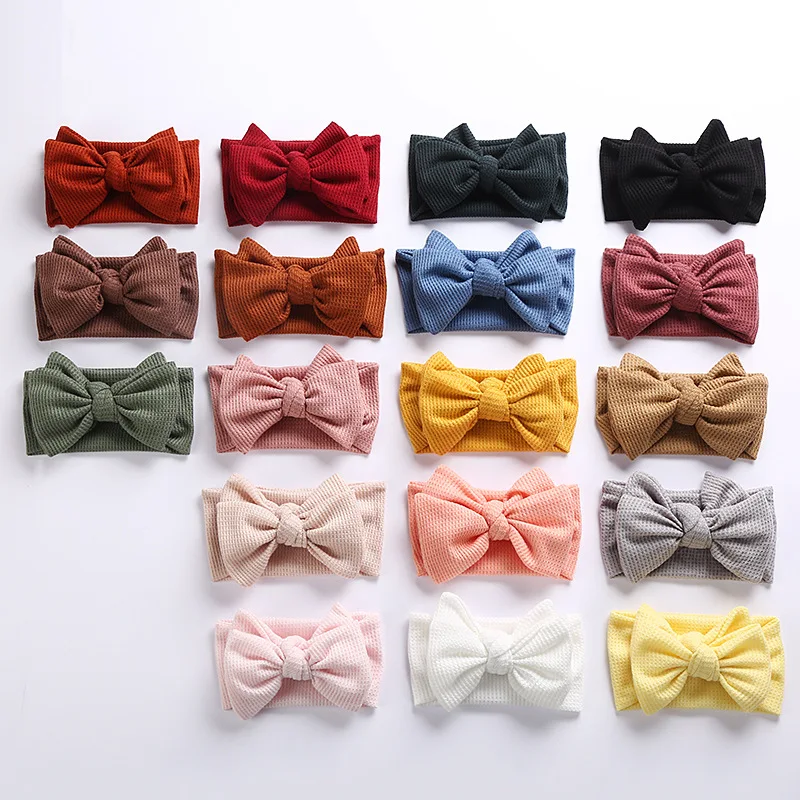 Baby Headband Newborn Baby Girl Hair Accessories Children's Headwear Knit Big Bow Double Layer Kids Hair Band Turban Headdress