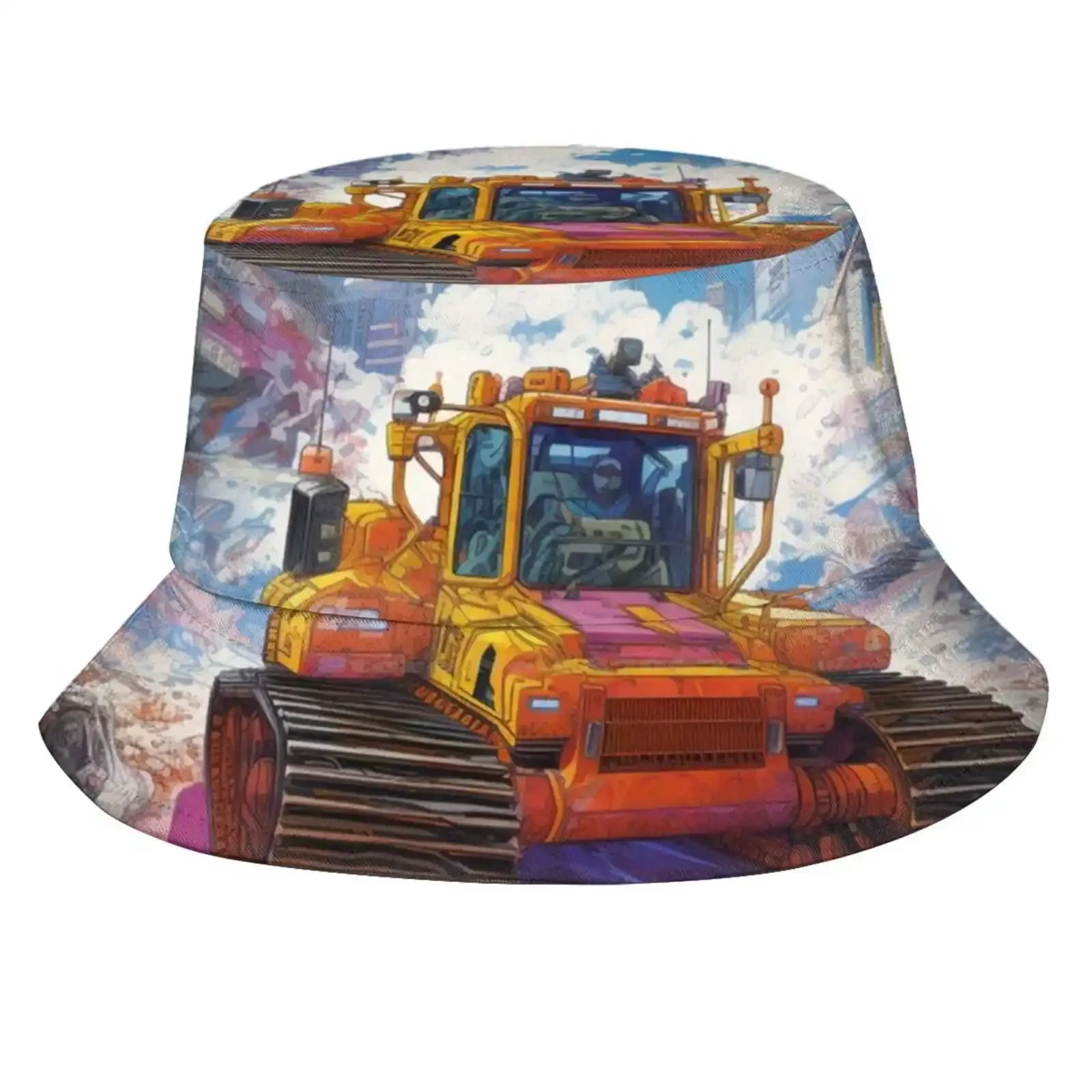 Killdozer Sun Cap Fisherman Hat Bucket Hats Killdozer Bulldozers Machine Work Nature