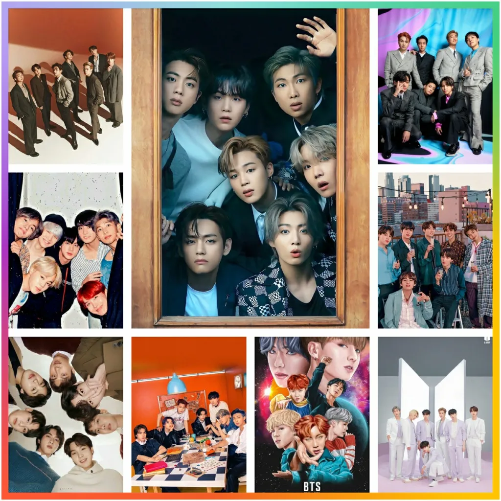 Korean-Band-bts Boy Group Poster Picture on The Wal Diamond Painting 5D DIY Art Cross Stitch Mosaic Garden Decor Adult Gift Sale