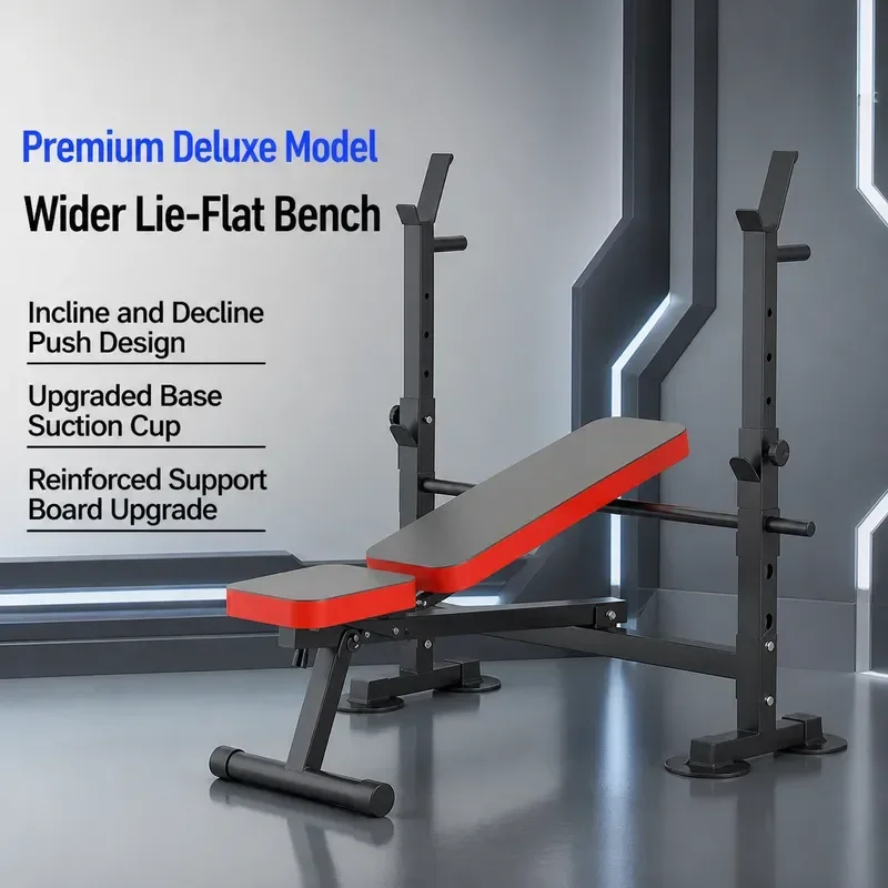 for Const Weightlifting Bed Home Barbell Set Shelf Foldable Bench Press Stool Fitness Equipment Multifunctional Bench Press