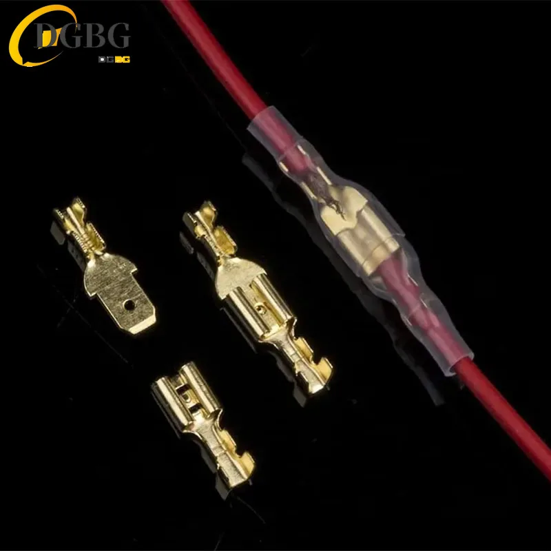 200PCS 2.8/4.8/6.3mm Female/Male Spade Terminals Wire Connectors Crimp Terminals Crimp with Transparent Insulating Sleeves