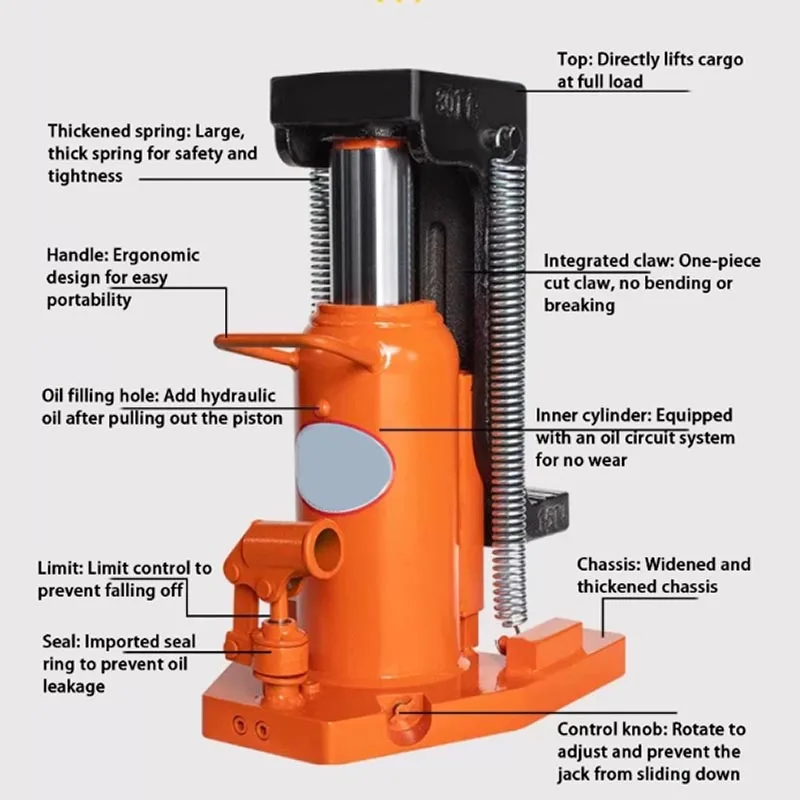 Hydraulic Toe Jack 5T Duckbill Vertical Span Top Pressure Heavy-duty Low Position Car Jack and Lifting Equipment Hydraulic Jack