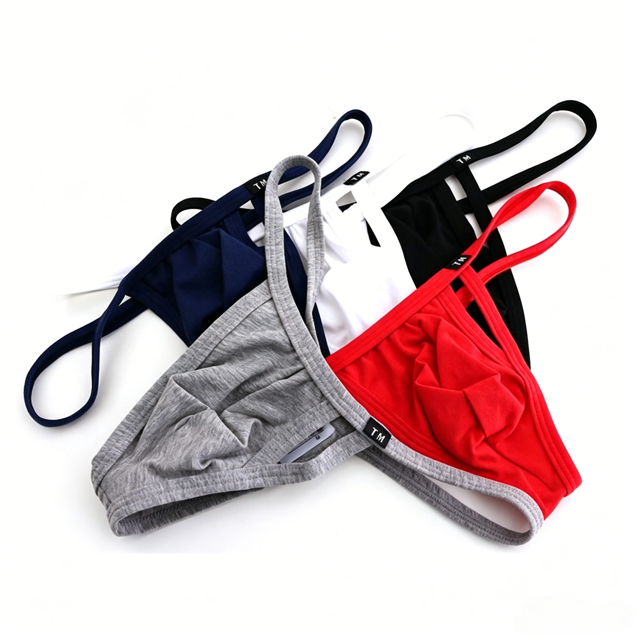 Cotton G-String Thong for Men Low Waist U-Pouch High Elastic Breathable Daily Underwear