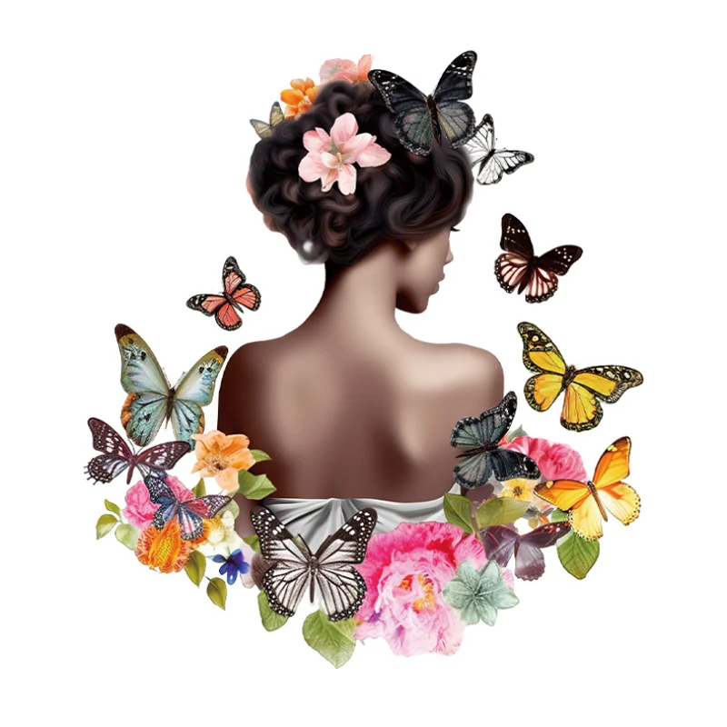 Girl's Butterfly Back Stickers Living Room Bedroom Wall Corridor Porch Background Decoration Self-adhesive Sticker Waterproof