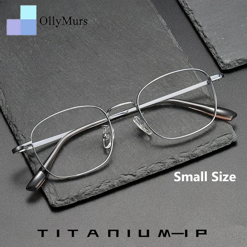

OLLYMURS модные очки с маленьким лицом из титанового сплава, оправа для очков, мужские очки в стиле ретро, женские овальные оптические очки по рецепту 124210