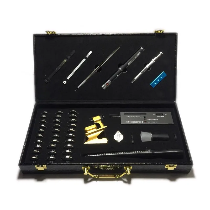 

Professional Diamond Tester Tool Set Mini Loupe Ring Sizer Tweezer for Jewelry Making Gemstone Detection Full Kit Jewellery Tool