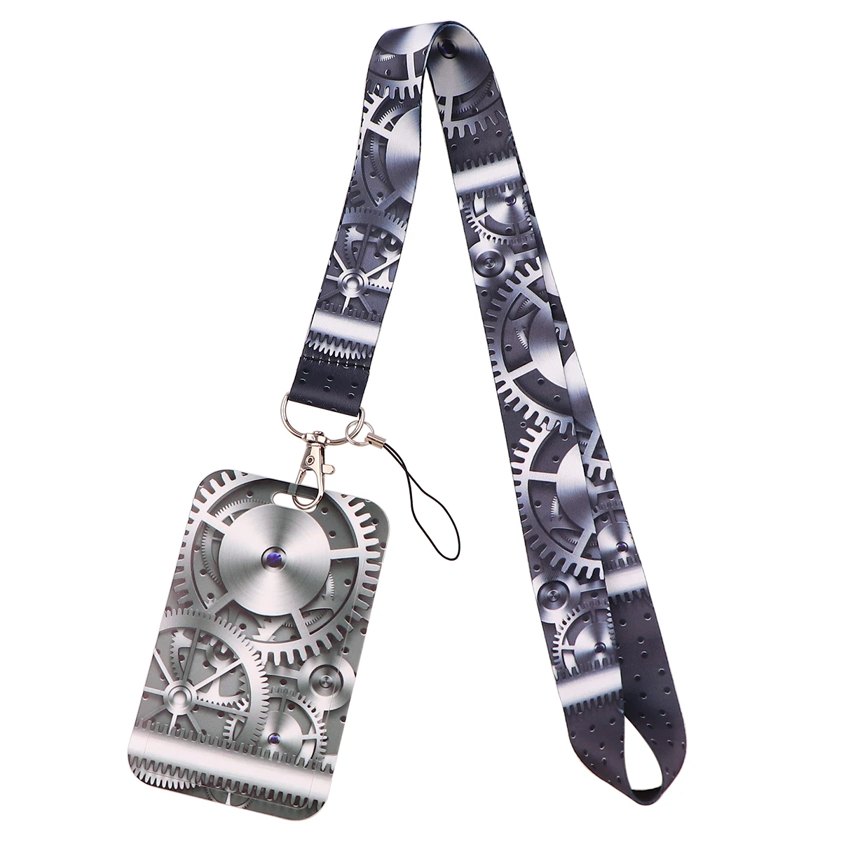 

Mechanical Gears Lanyard For Keychain ID Card Cover Passport Cell Phone USB Badge Holder Key Ring Neck Straps Accessories