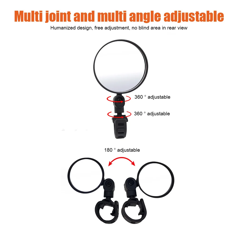 2pcs Electric Scooter Rearview Mirror for Xiaomi M365 Handlebar Rear View Mirror 360 Degree Rotatable Mountain Bicycle Mirrors