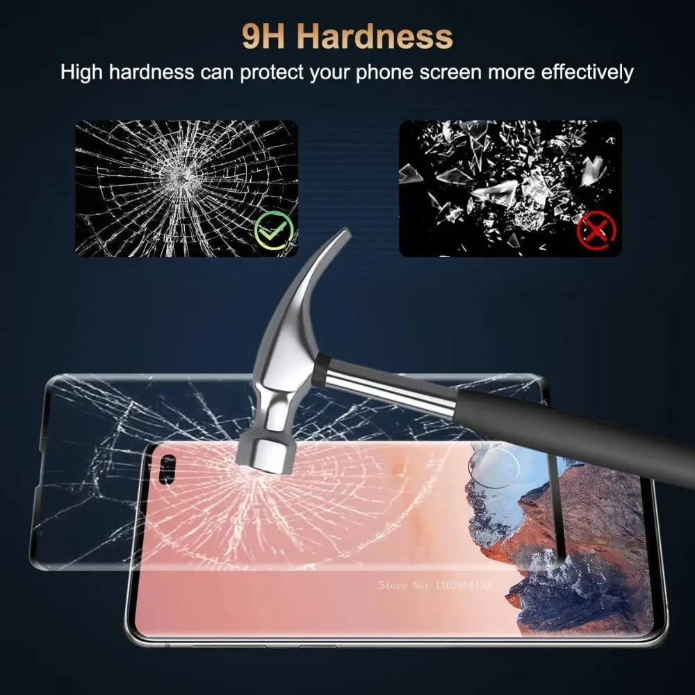 9H Curved Four Sides Glue Tempered Glass Film for Samsung Galaxy S10 + S20 + Plus 5G Screen Protector Glass