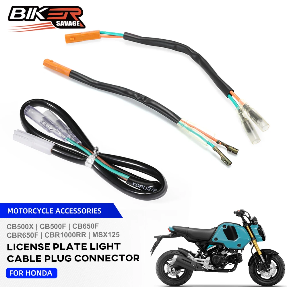 

2025 MSX125 License Plate Light Cable Adapter Plug Connector For Honda CB500X CB500F CB650F CBR650F CBR1000RR GROM 125 2013-2024