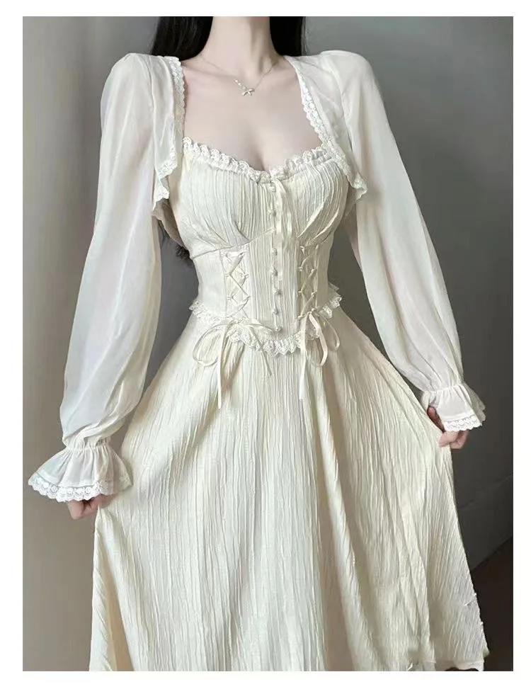 Gonna da fata Vacanza al mare Abito con bretelle di fascia alta Sorella reale Piccolo abito in stile profumato