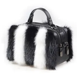 Natural Mink Fur Bag 2026 Crossbady Bags Autumn Winter Handbags Female Phone Shoulder Bag Girls Wallet Fur Handbags For Women