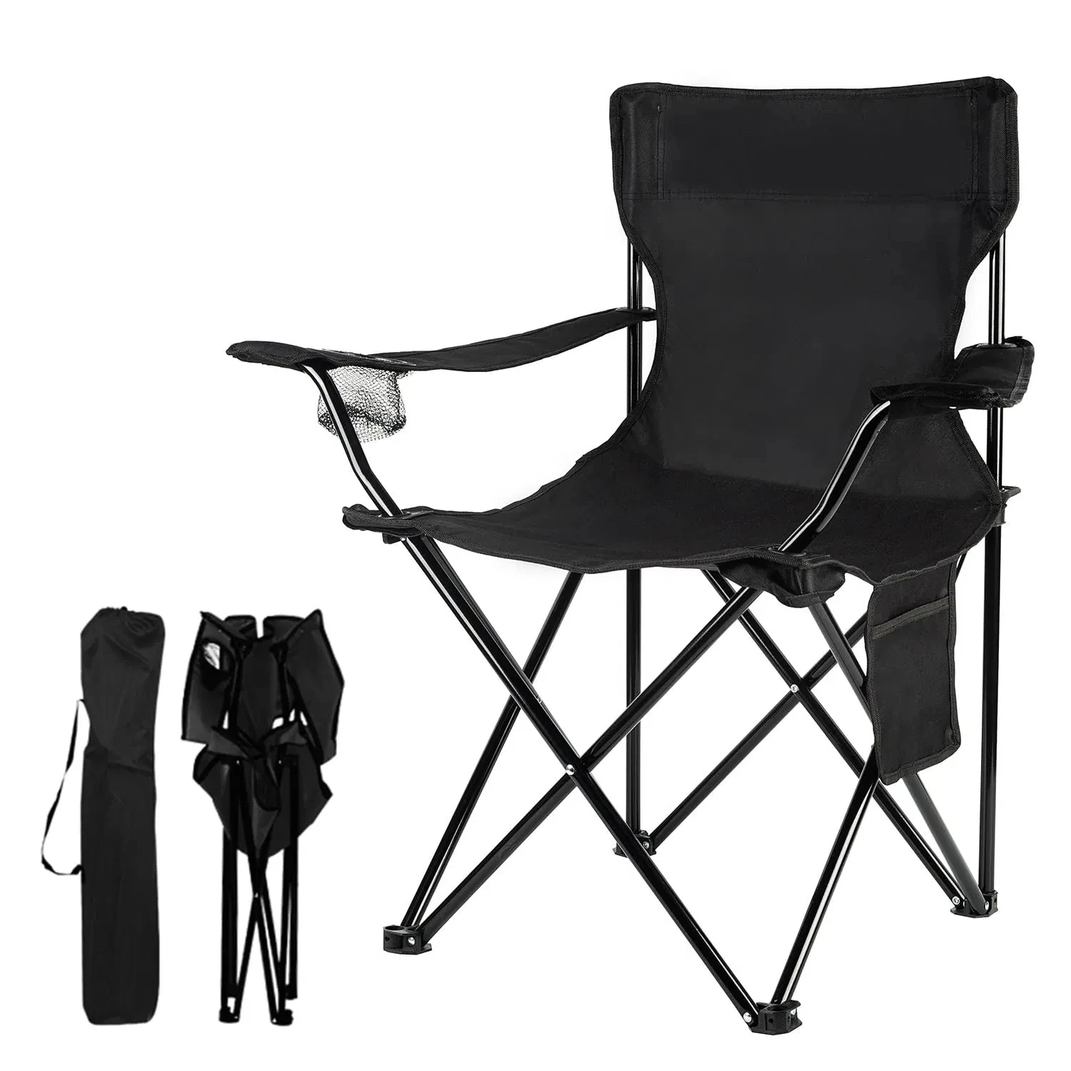 Custom Logo High Quality Steel Tube Durable Compact Travel Folding Portable Picnic Fishing Hiking Garden Park Lawn Beach Chair