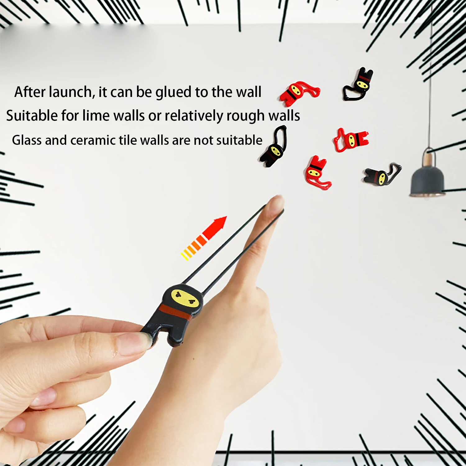 لعبة Qite المزحة الجديدة إصدارات TPR، لعبة مزحة مرنة، لعبة تخفيف الضغط على الإصبع، لعبة المنجنيق، جدار لزج #5